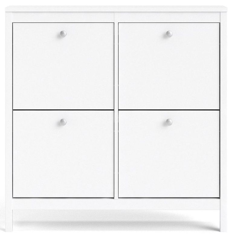 Madrid White 4 Drawer Shoe Cabinet