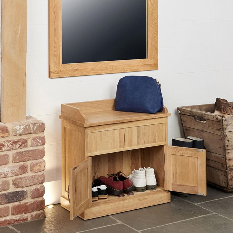 Mobel Oak Shoe Bench