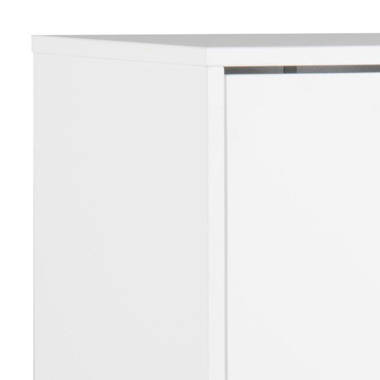 Mitra Shoe Cabinet - Flip Down - 3 Door - White and Oak