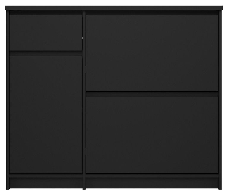 Naia Matt Black 2 Door 2 Drawer Shoe Cabinet