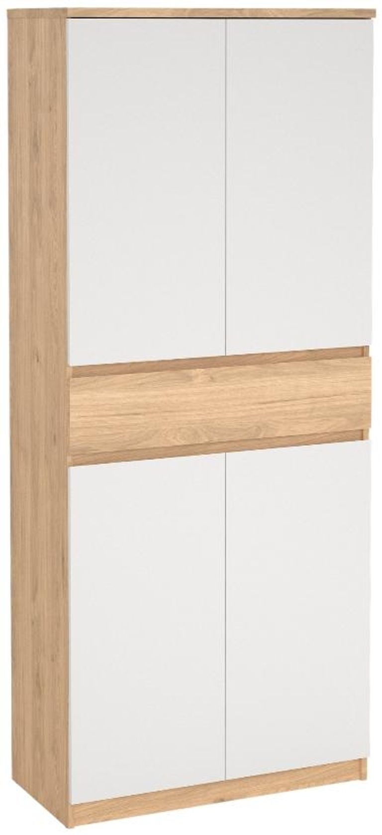 Naia Oak and White Large Shoe Cupboard