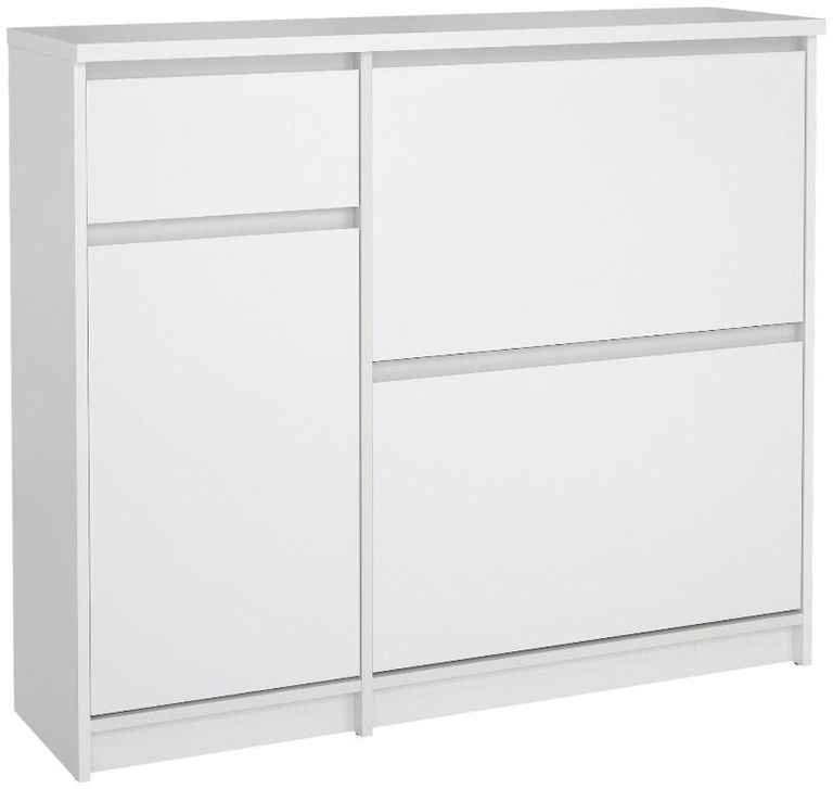 Naia White Gloss 2 Door 2 Drawer Shoe Cabinet