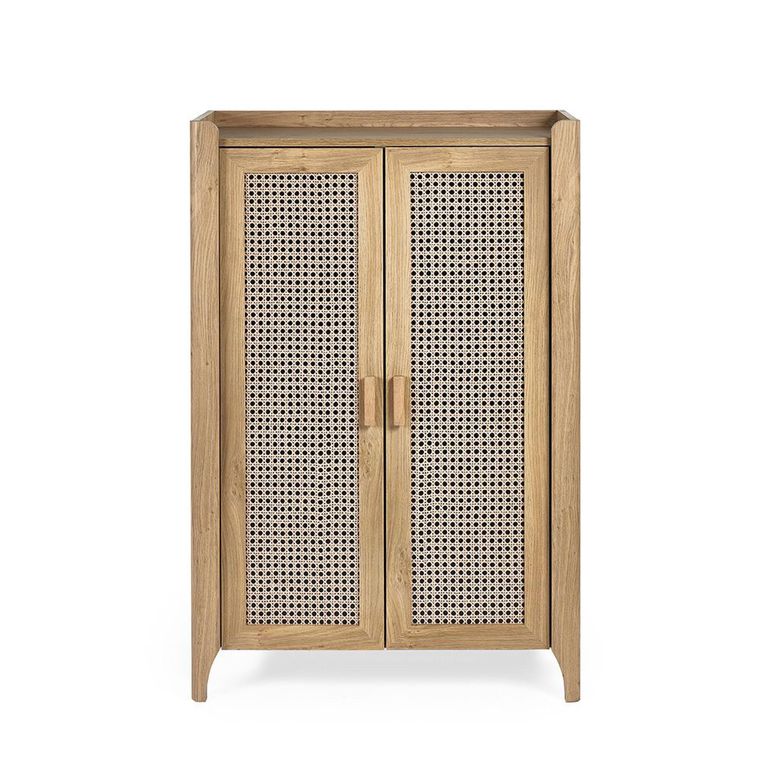 Sydney Shoe Cupboard - 2 Door - Faux Rattan