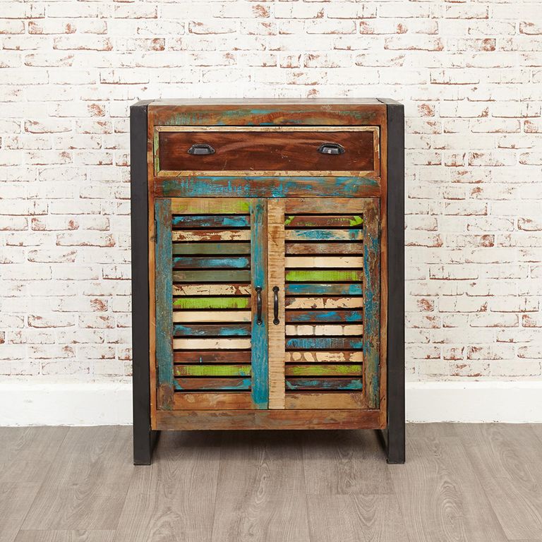Urban Chic Reclaimed Shoe Cupboard - 2 Door - 1 Drawer