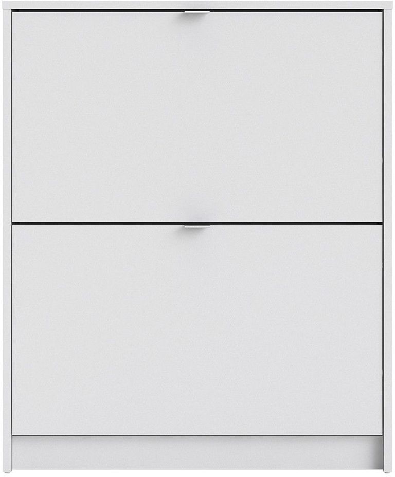 White 2 Drawer Shoe Cabinet