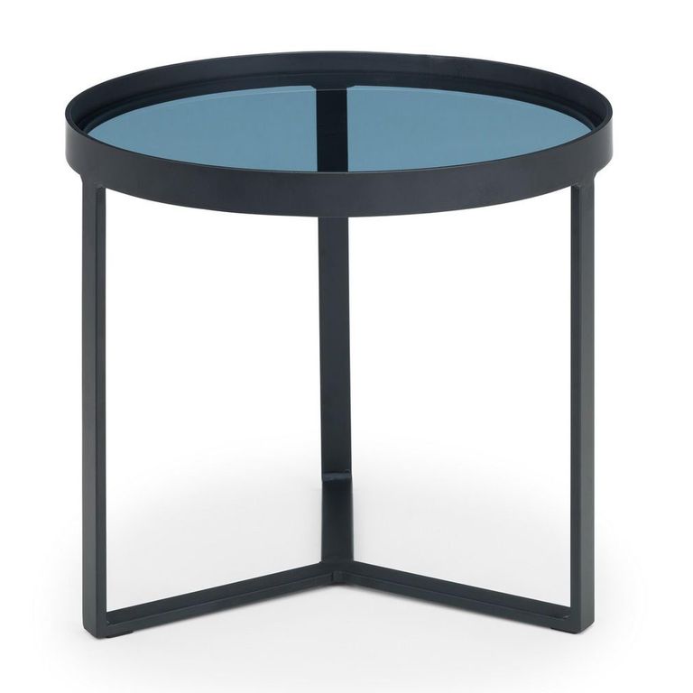 Loft Lamp Table - Round - Smoked Glass Top