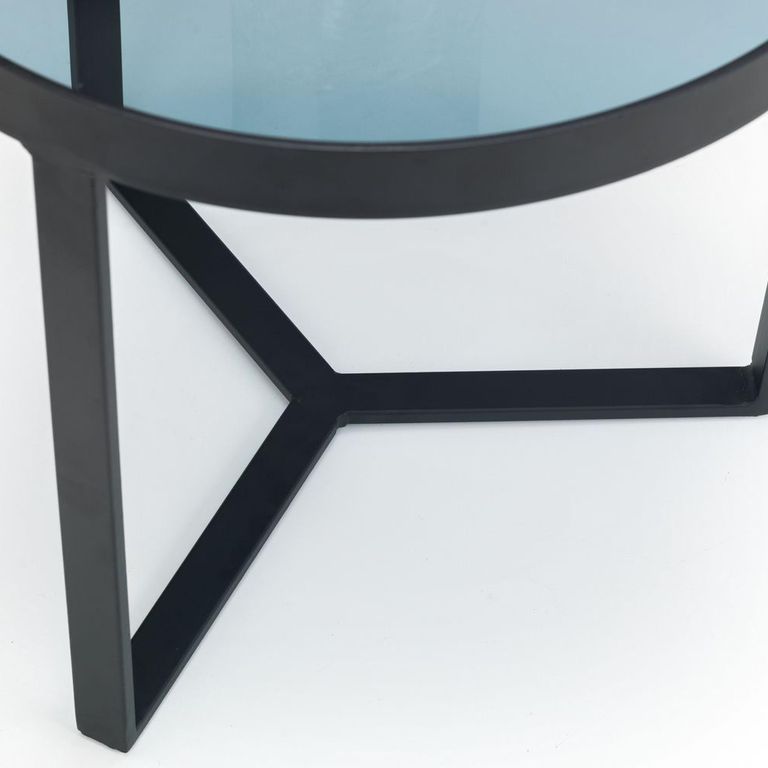 Loft Lamp Table - Round - Smoked Glass Top
