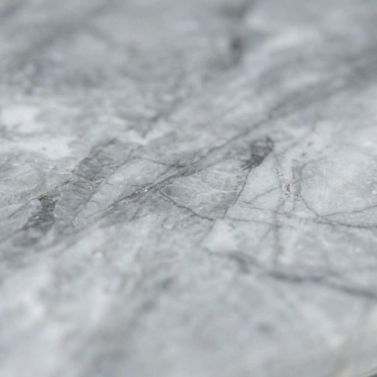 Glacier Grey Marble and Chrome Square Side Table