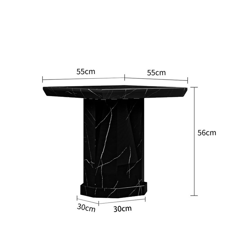 Naples Side Table - Square - Black Marble