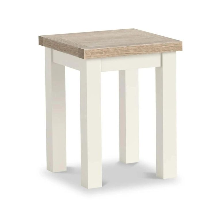 Modern Lamp Table - Square - White Painted