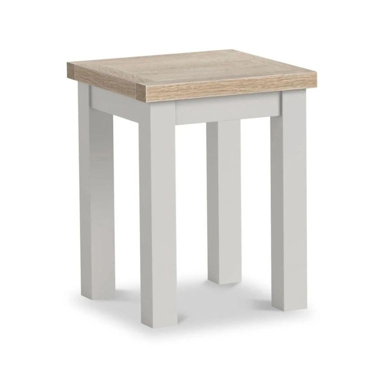 Modern Lamp Table - Square - Grey Painted