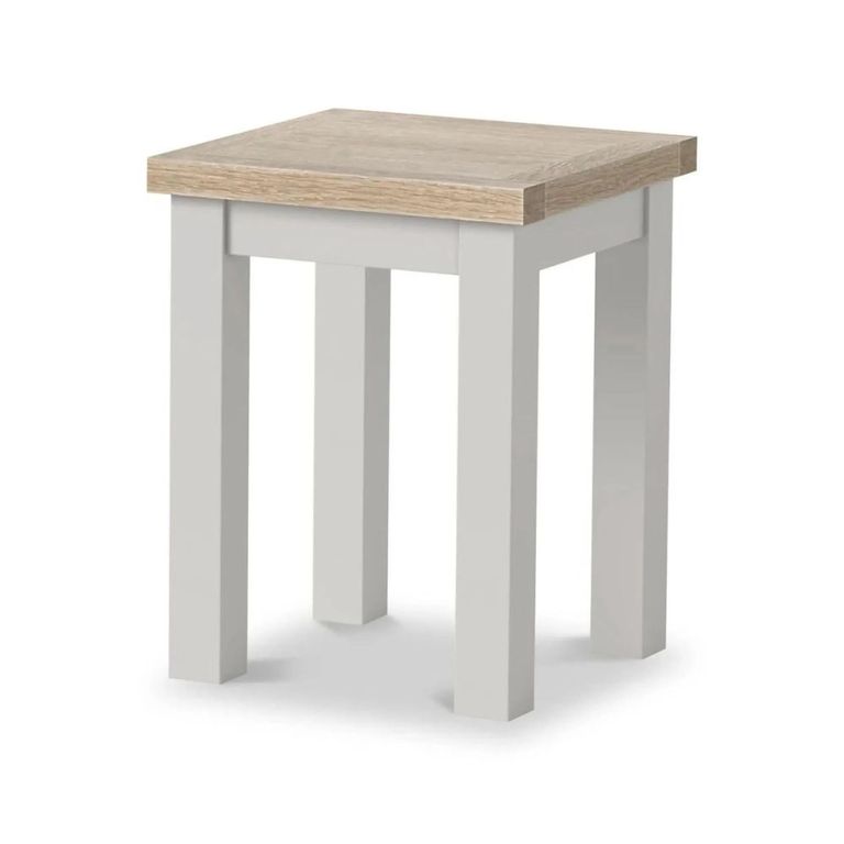 Modern Lamp Table - Square - Grey Painted