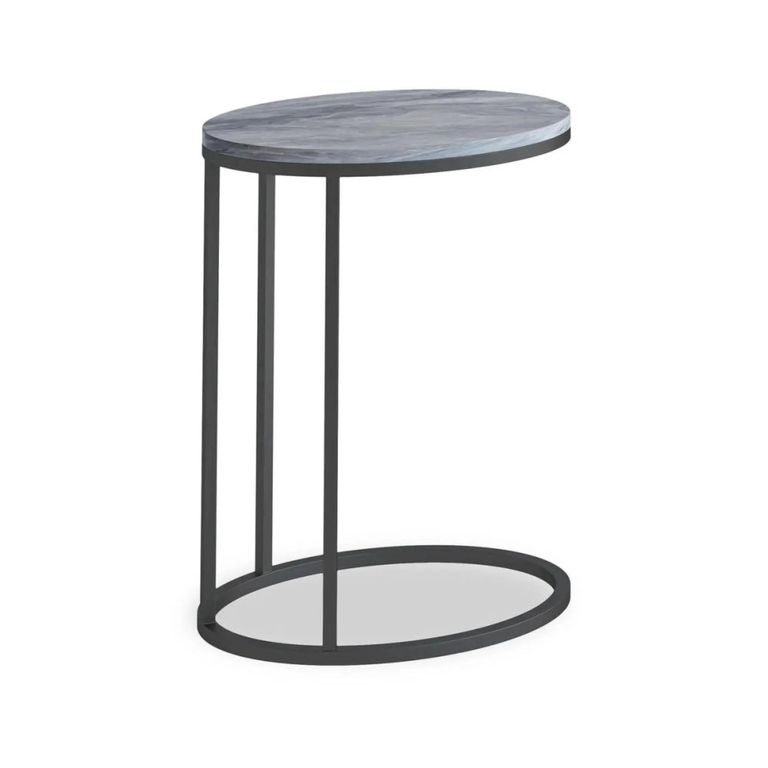 Marmora C Side Table - Oval - Grey Marble