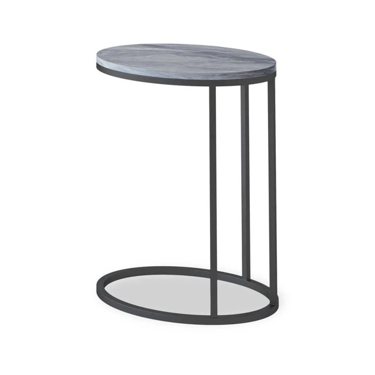 Marmora C Side Table - Oval - Grey Marble