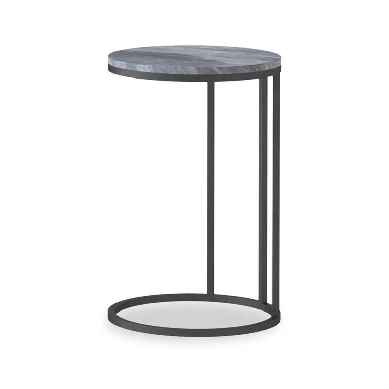 Marmora C Side Table - Round - Grey Marble