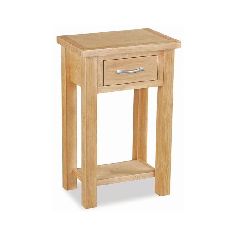 New Trinity Telephone Table - 1 Drawer - Natural Oak