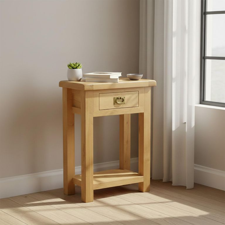 Salisbury Premium Telephone Table - 1 Drawer - Oak