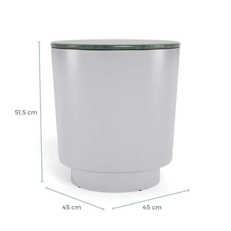 Cangas Side Table - Round - Green Marble Top