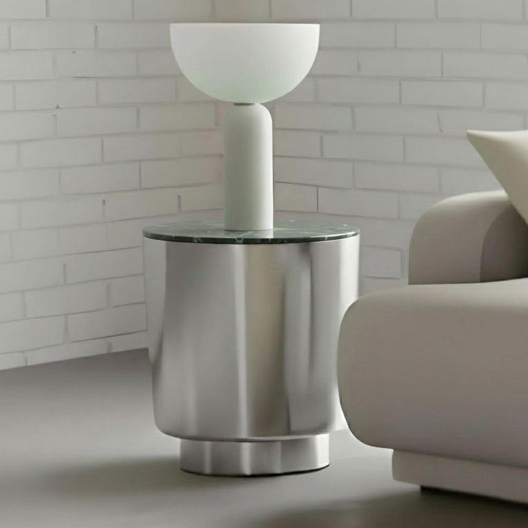 Cangas Side Table - Round - Green Marble Top