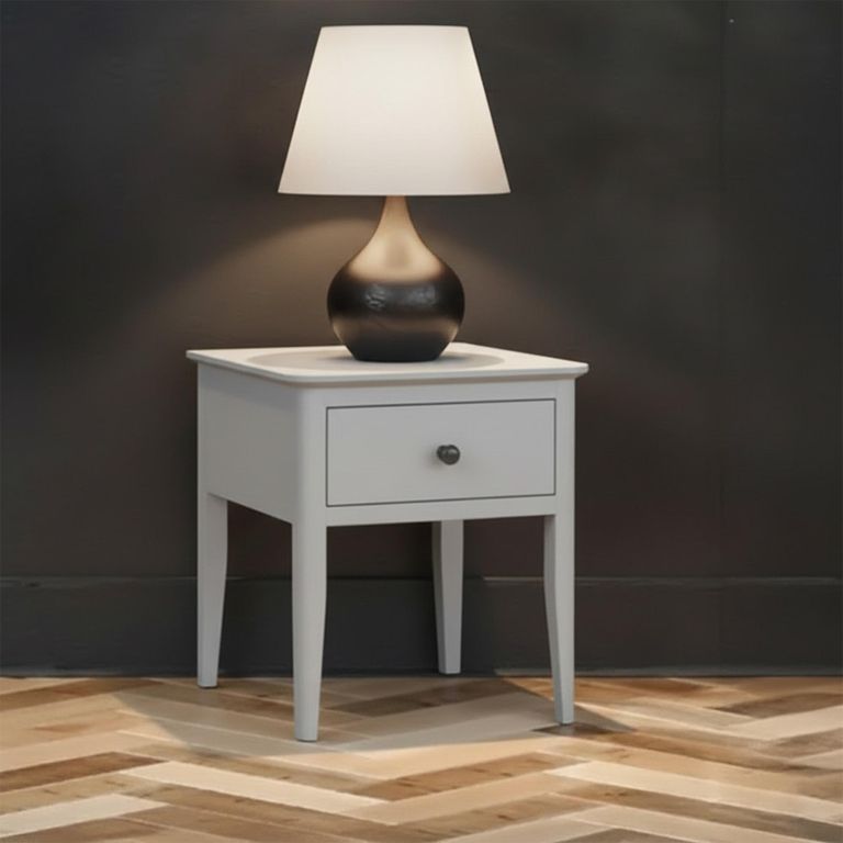 Stowe Lamp Table - 1 Drawer - Grey