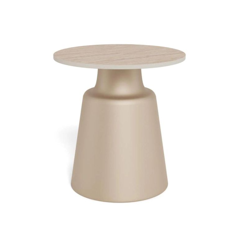 Santorini Side Table - Round - Beige Ceramic