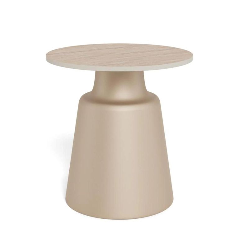 Santorini Side Table - Round - Beige Ceramic