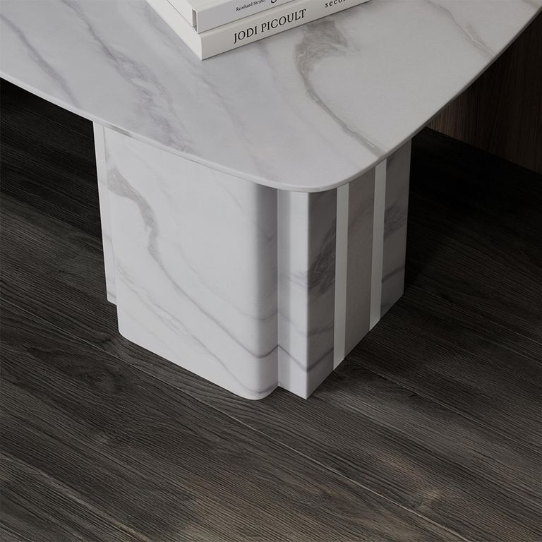 Antonio White Marble Square Side Table