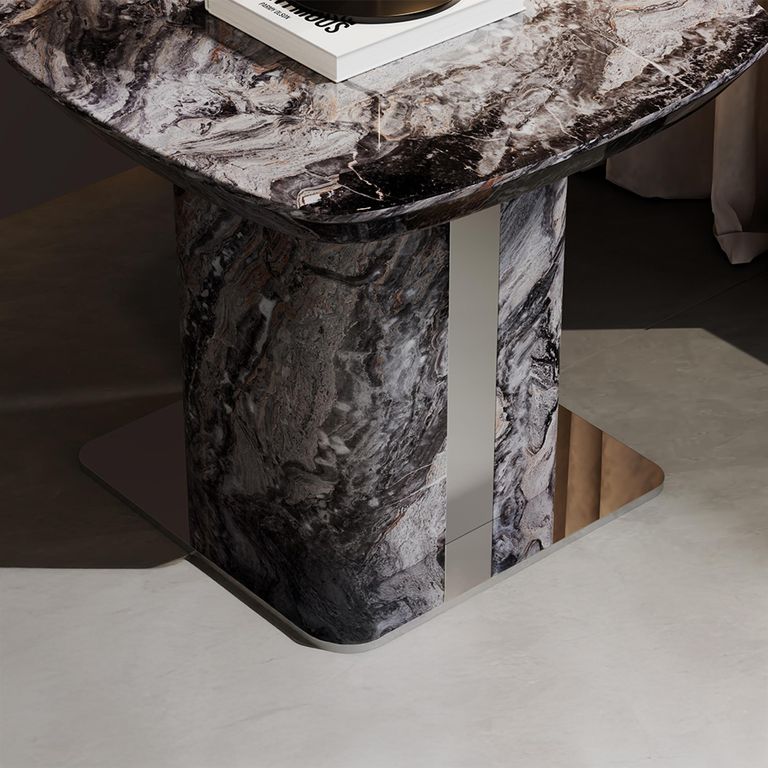 Saronno Grey Marble Square Side Table