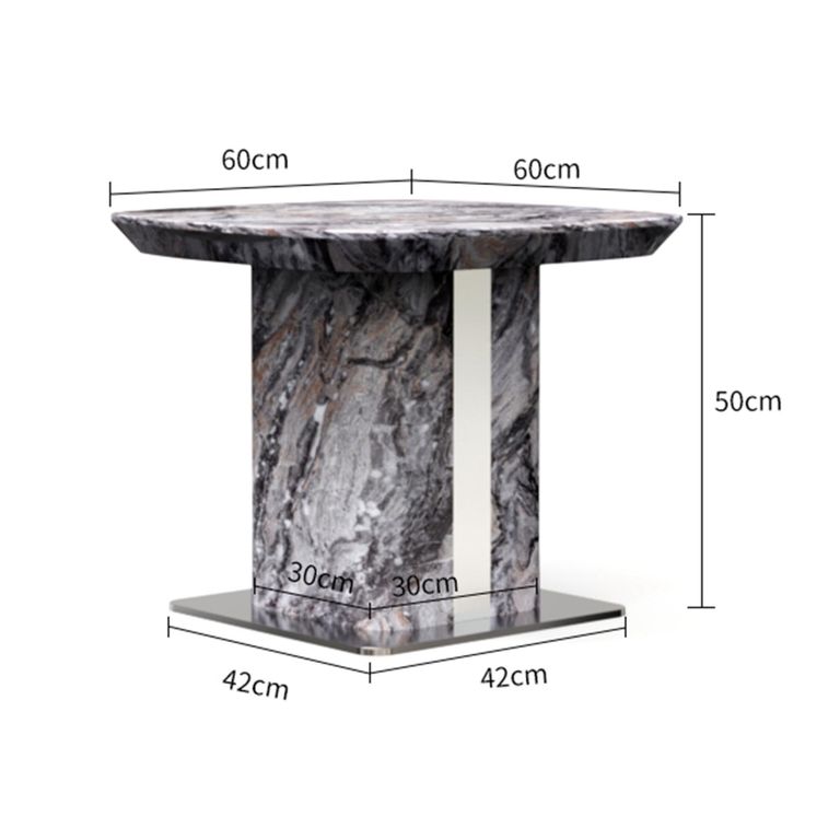 Saronno Grey Marble Square Side Table