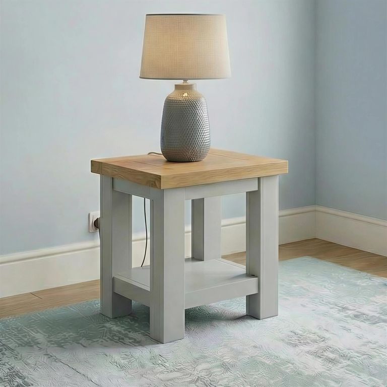 Lundy Lamp Table - Grey Painted