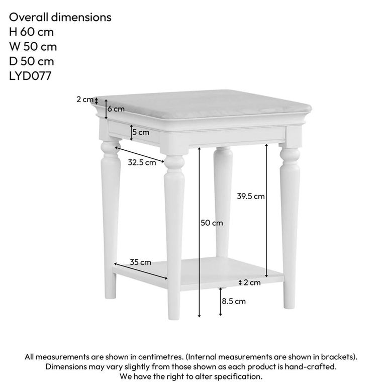 Cromwell Lamp Table - Square - Grey Painted
