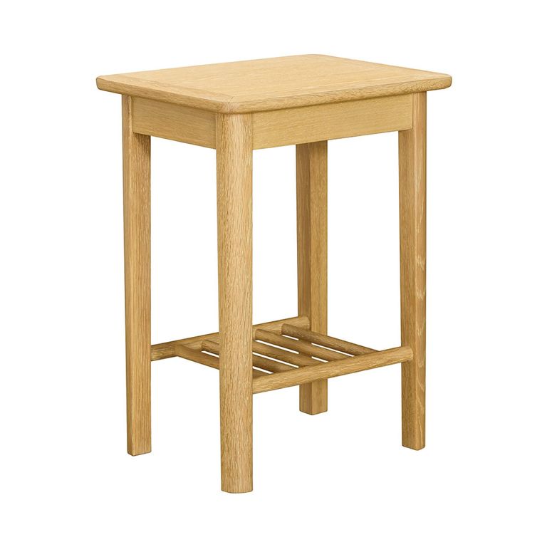 Twyford Lamp Table - with Shelf - Oak