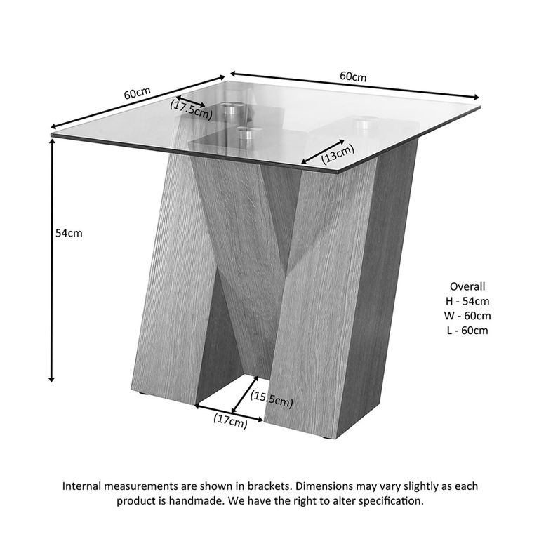 Newton Lamp Table - Glass and Oak