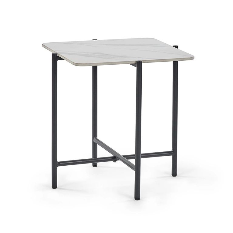 Siena Lamp Table - Round - White Ceramic