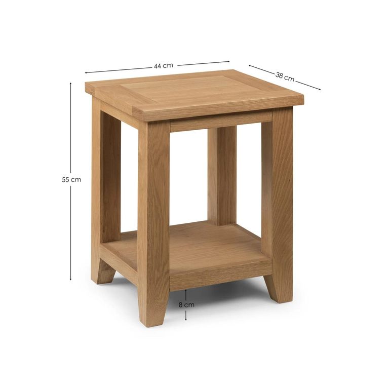 Astoria Oak Lamp Table with Shelf