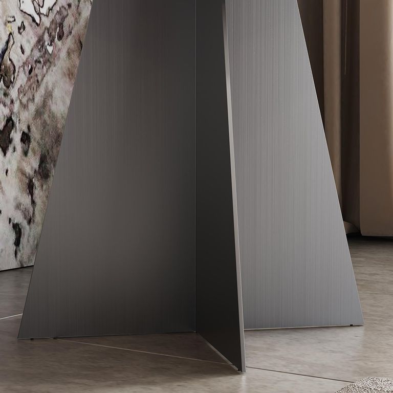 Taurus Beige Marble Square Side Table with Dark Grey Base