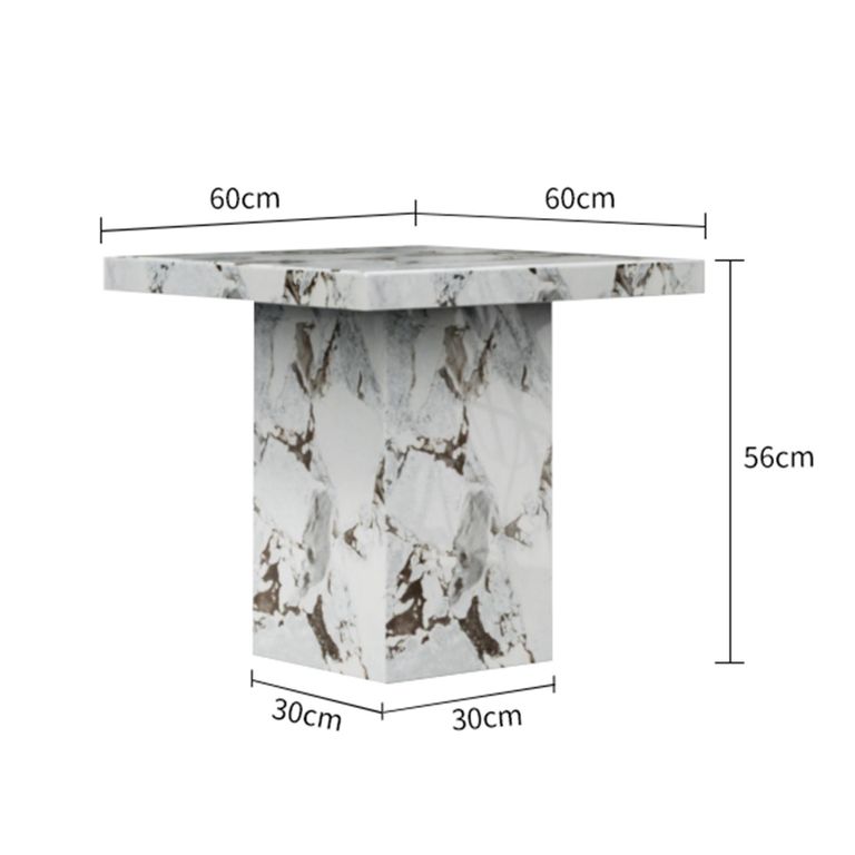 Viola White Marble Square Side Table