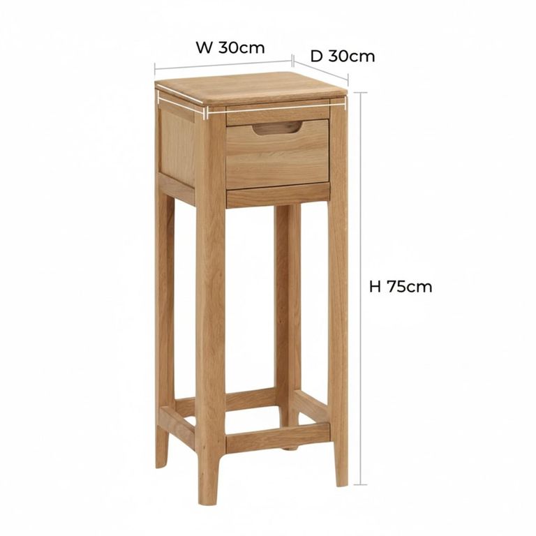 Dunmore Telephone Stand - 1 Drawer - Oak