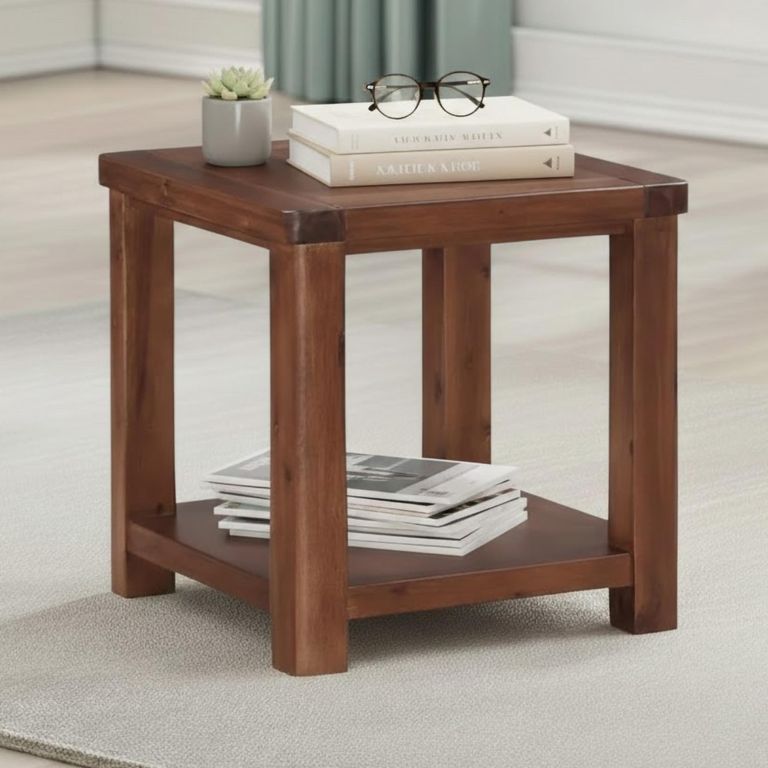 Andorra End Table - Square - Dark Acacia