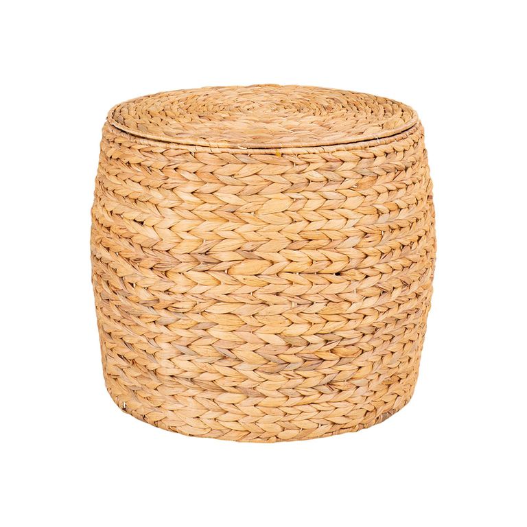 Delia Side Table - Round - Storage - Natural - Waterhyacinth