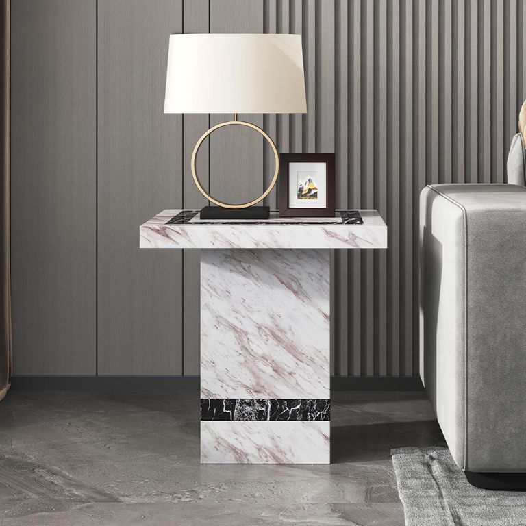 Rome Beige Marble Side Table