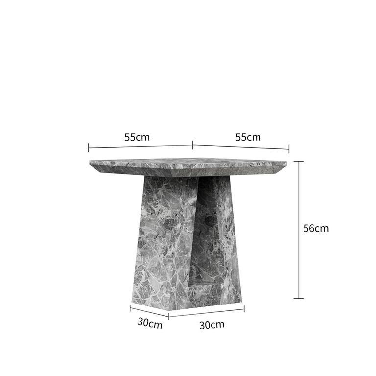 Milan Side Table - Square - Grey Marble