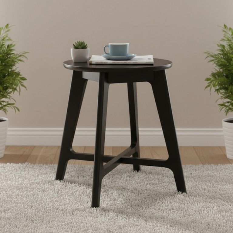 Carrington Lamp Table - Round - Black Oak