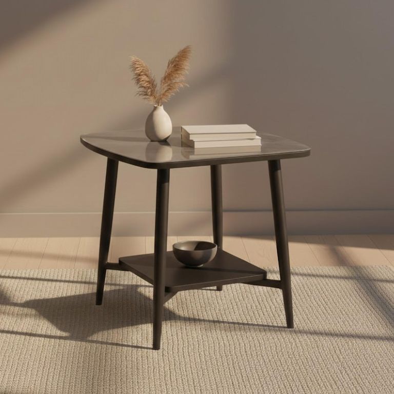 Cassino End Table - Grey Glass