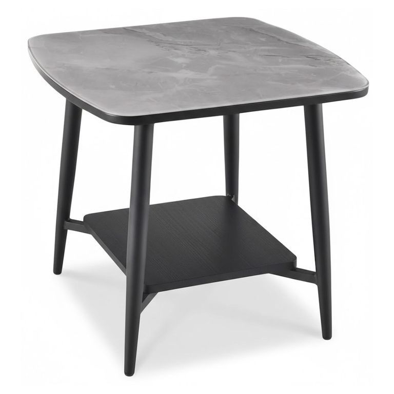 Cassino End Table - Grey Glass