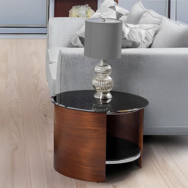 Curve Lamp Table - Walnut - JF303