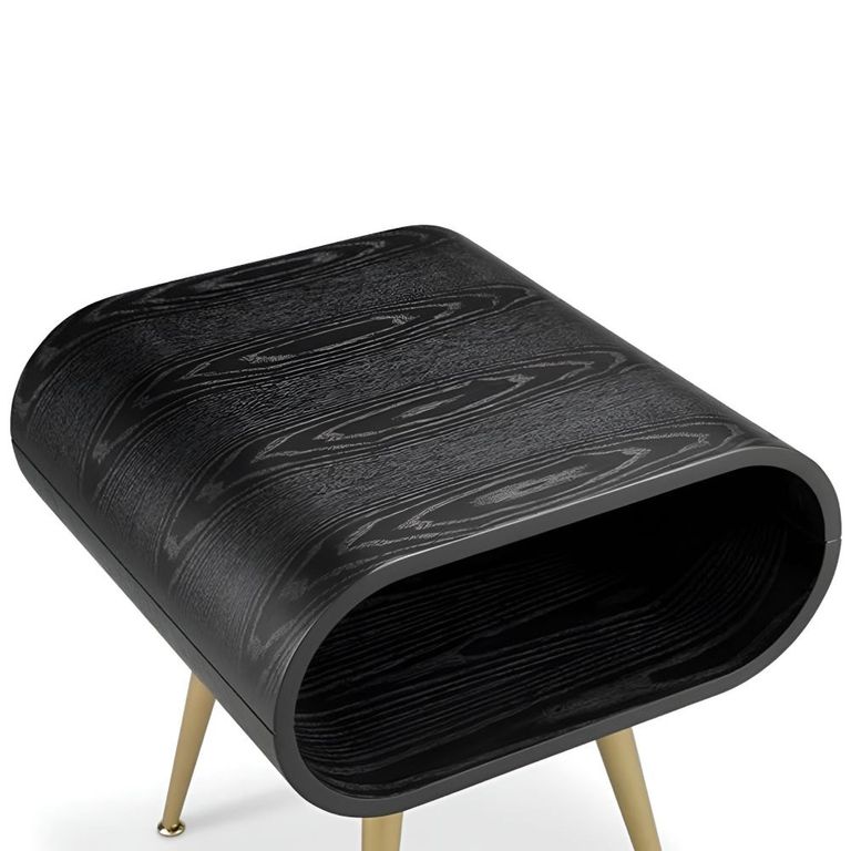 Auckland Lamp Table - Black and Brass - JF722