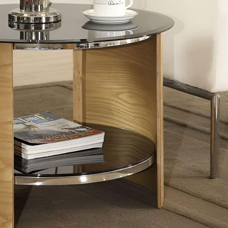 Curve Lamp Table - Oak - JF303