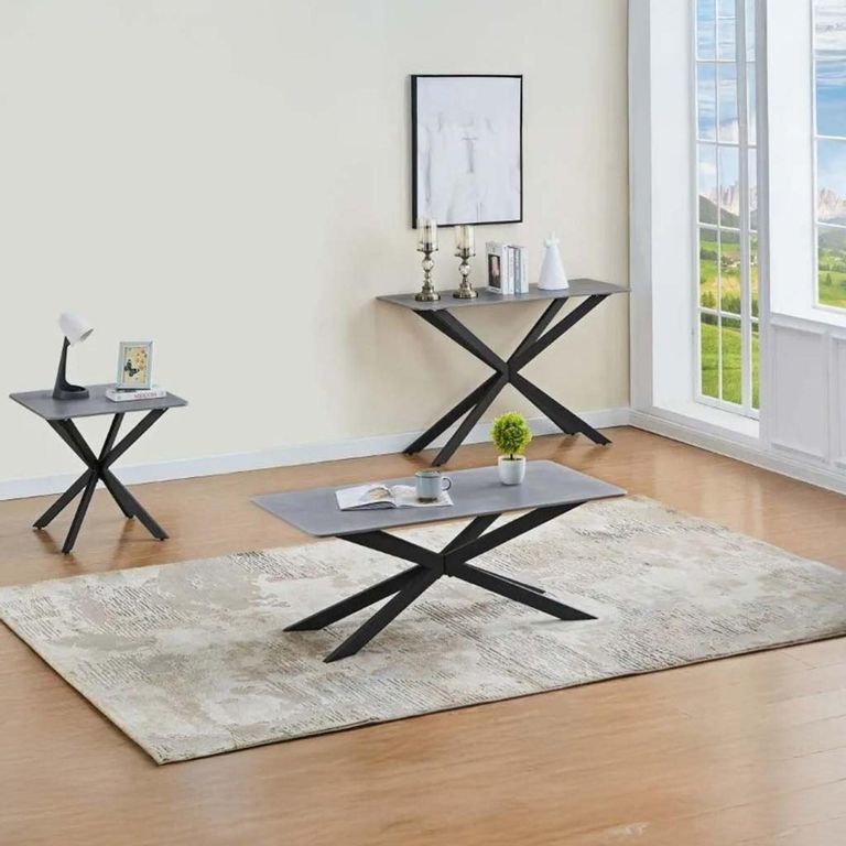 Azzurra End Table  Grey Sintered Stone