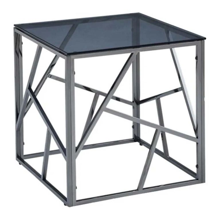 Cortez End Table  Smoked Glass